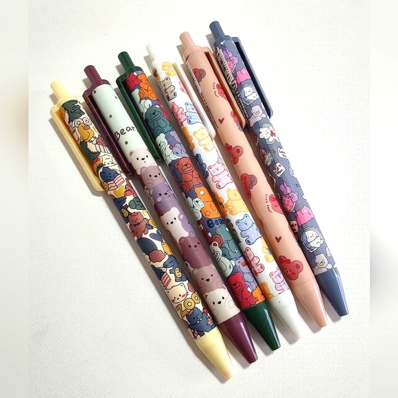 Cute kawaii bear gel pen set - Picture 2 of 4